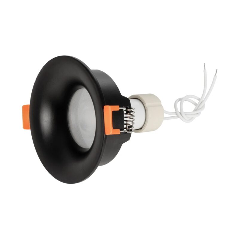 kelvo® LAMDA KLV-101-0044 Χωνευτό Φωτιστικό Downlight Σποτ Μπάνιου για Λάμπα MR16 με Ντουί GU10 AC 220-240V Αδιάβροχο IP65 – Μαύρο Ματ – Μ8.5 x Π8.5 x Υ3.5cm / Q7.5cm