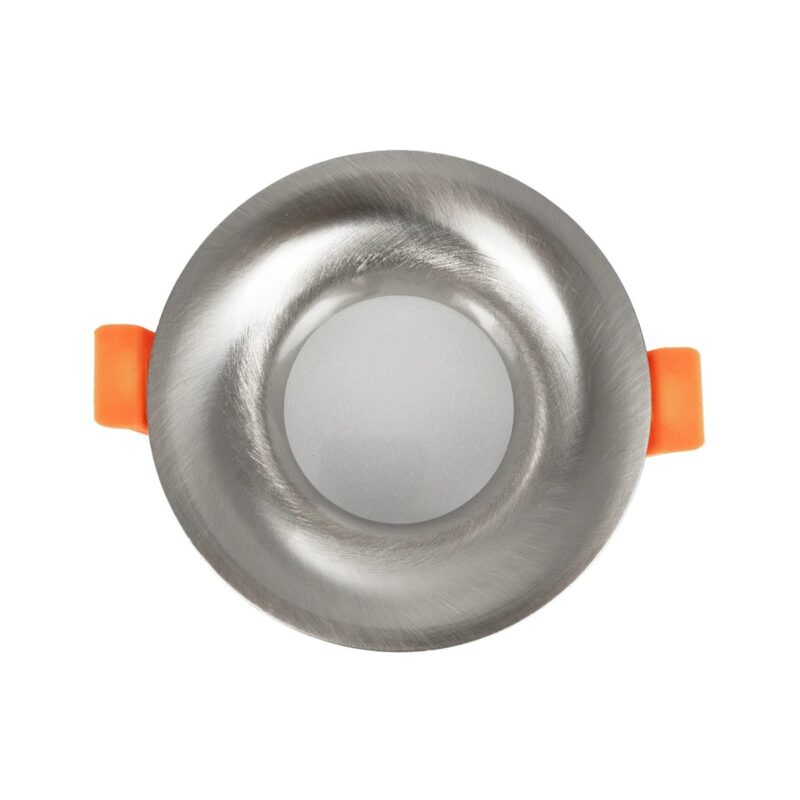 kelvo® LAMDA KLV-101-0046 Χωνευτό Φωτιστικό Downlight Σποτ Μπάνιου για Λάμπα MR16 με Ντουί GU10 AC 220-240V Αδιάβροχο IP65 – Νίκελ Βούρτσας – Μ8.5 x Π8.5 x Υ3.5cm / Q7.5cm