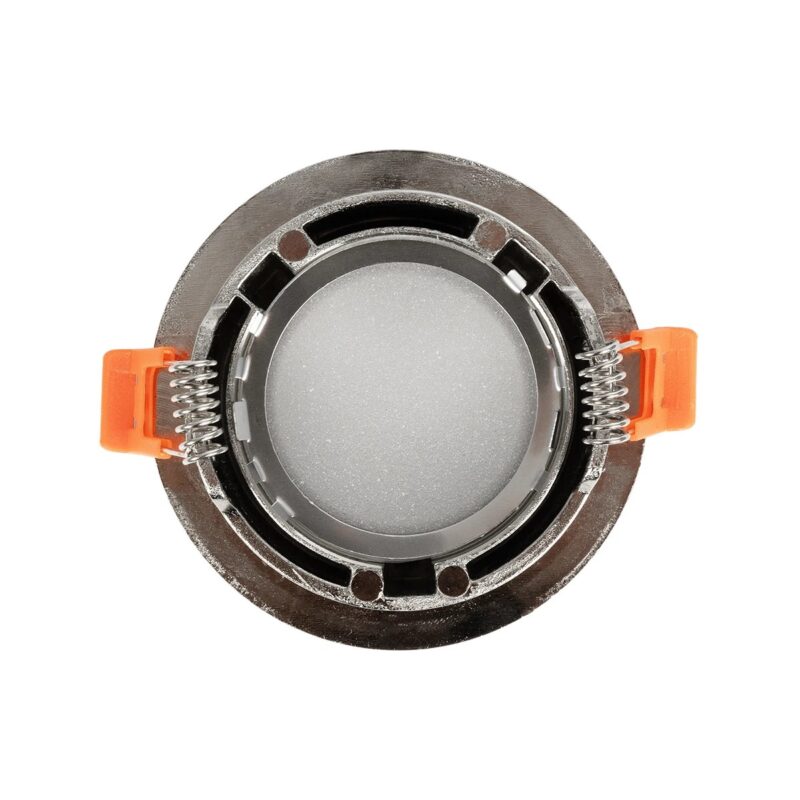 kelvo® LAMDA KLV-101-0046 Χωνευτό Φωτιστικό Downlight Σποτ Μπάνιου για Λάμπα MR16 με Ντουί GU10 AC 220-240V Αδιάβροχο IP65 – Νίκελ Βούρτσας – Μ8.5 x Π8.5 x Υ3.5cm / Q7.5cm
