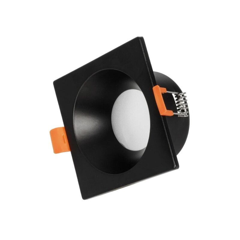kelvo® EPSILON KLV-101-0047 Χωνευτό Φωτιστικό Downlight Σποτ Μπάνιου για Λάμπα MR16 με Ντουί GU10 AC 220-240V Αδιάβροχο IP65 – Μαύρο Ματ – Μ8.5 x Π8.5 x Υ4.4cm / Q7.5cm x 7.5cm