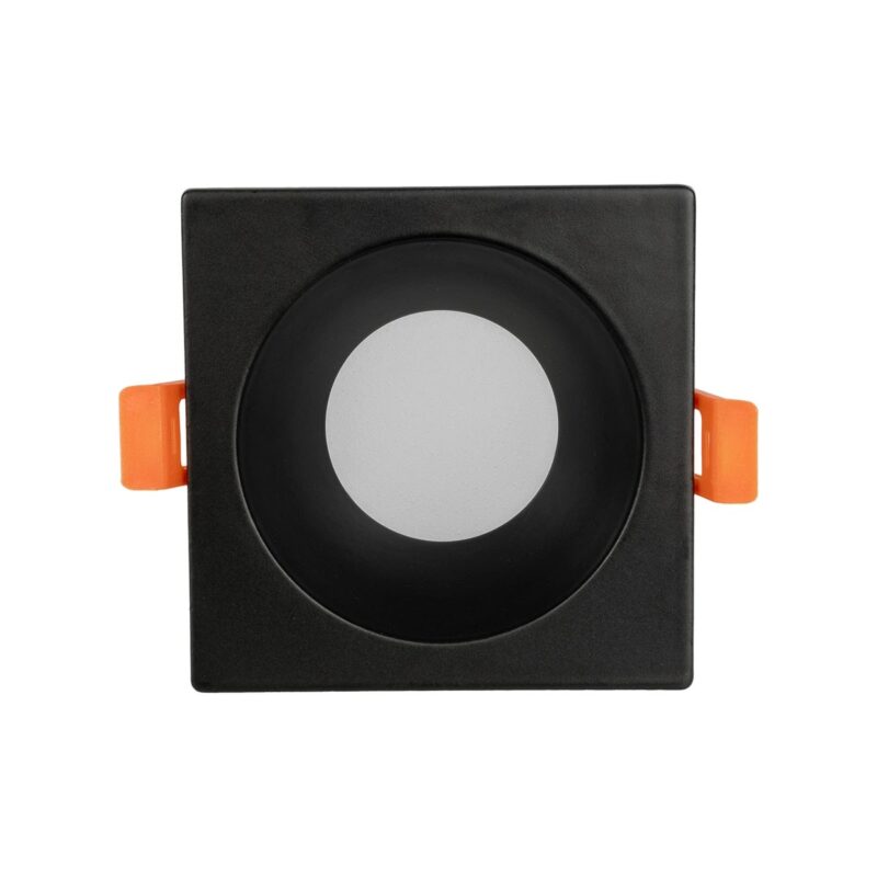 kelvo® EPSILON KLV-101-0047 Χωνευτό Φωτιστικό Downlight Σποτ Μπάνιου για Λάμπα MR16 με Ντουί GU10 AC 220-240V Αδιάβροχο IP65 – Μαύρο Ματ – Μ8.5 x Π8.5 x Υ4.4cm / Q7.5cm x 7.5cm