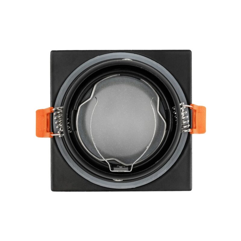 kelvo® EPSILON KLV-101-0047 Χωνευτό Φωτιστικό Downlight Σποτ Μπάνιου για Λάμπα MR16 με Ντουί GU10 AC 220-240V Αδιάβροχο IP65 – Μαύρο Ματ – Μ8.5 x Π8.5 x Υ4.4cm / Q7.5cm x 7.5cm