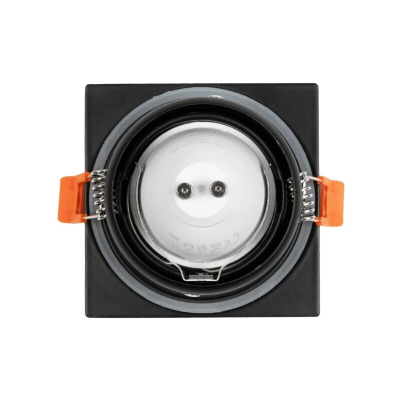 kelvo® EPSILON KLV-101-0047 Χωνευτό Φωτιστικό Downlight Σποτ Μπάνιου για Λάμπα MR16 με Ντουί GU10 AC 220-240V Αδιάβροχο IP65 – Μαύρο Ματ – Μ8.5 x Π8.5 x Υ4.4cm / Q7.5cm x 7.5cm