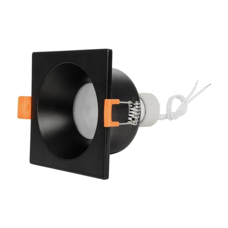 kelvo® EPSILON KLV-101-0047 Χωνευτό Φωτιστικό Downlight Σποτ Μπάνιου για Λάμπα MR16 με Ντουί GU10 AC 220-240V Αδιάβροχο IP65 – Μαύρο Ματ – Μ8.5 x Π8.5 x Υ4.4cm / Q7.5cm x 7.5cm