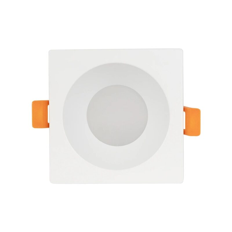 kelvo® EPSILON KLV-101-0048 Χωνευτό Φωτιστικό Downlight Σποτ Μπάνιου για Λάμπα MR16 με Ντουί GU10 AC 220-240V Αδιάβροχο IP65 – Λευκό Ματ – Μ8.5 x Π8.5 x Υ4.4cm / Q7.5cm x 7.5cm