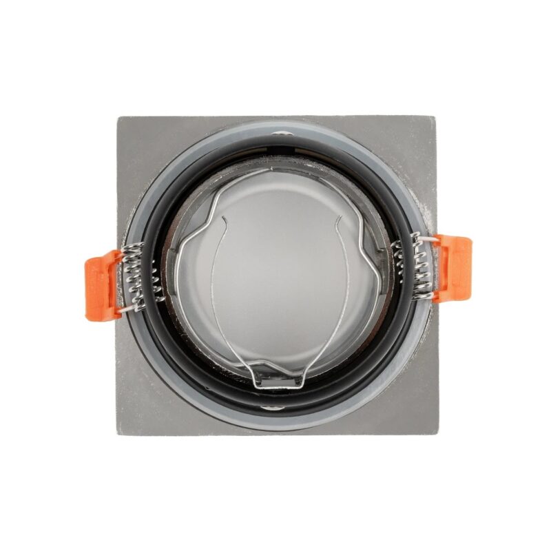 kelvo® EPSILON KLV-101-0049 Χωνευτό Φωτιστικό Downlight Σποτ Μπάνιου για Λάμπα MR16 με Ντουί GU10 AC 220-240V Αδιάβροχο IP65 – Νίκελ Βούρτσας – Μ8.5 x Π8.5 x Υ4.4cm / Q7.5cm x 7.5cm