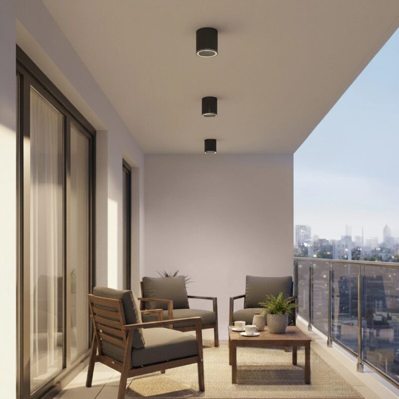 kelvo® MARETTI KLV-101-0055 Φωτιστικό Downlight Σποτ για Λάμπα MR16 με Ντουί GU10 AC 220-240V Αδιάβροχο IP65 – Μαύρο Ματ – Μ9 x Π9 x Υ9cm