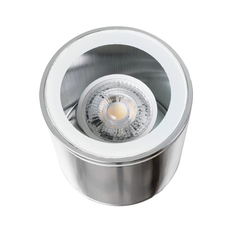 kelvo® MARETTI KLV-101-0057 Φωτιστικό Downlight Σποτ για Λάμπα MR16 με Ντουί GU10 AC 220-240V Αδιάβροχο IP65 – Νίκελ Χρώμιο – Μ9 x Π9 x Υ9cm