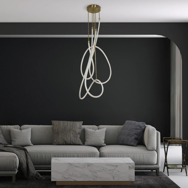kelvo® GLOW KLV-101-0154 Φωτιστικό Οροφής LED 85W 8500lm 360° AC 220-240V IP20 Ρυθμιζόμενο Λευκό CCT με Χειριστήριο από 2700K έως 6000K Dimmable – Lumileds SMD Chip – Χρυσό Πλατίνα – Μ100 x Π100 x Υ140cm – 3 Χρόνια Εγγύηση