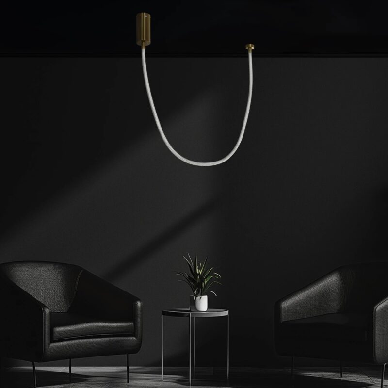 kelvo® GLOW KLV-101-0155 Κρεμαστό Φωτιστικό Οροφής LED 27W 2700lm 360° AC 220-240V IP20 Ρυθμιζόμενο Λευκό CCT με Χειριστήριο από 2700K έως 6000K Dimmable – Lumileds SMD Chip – Χρυσό Πλατίνα – Μ90 x Π9 x Υ95cm – 3 Χρόνια Εγγύηση