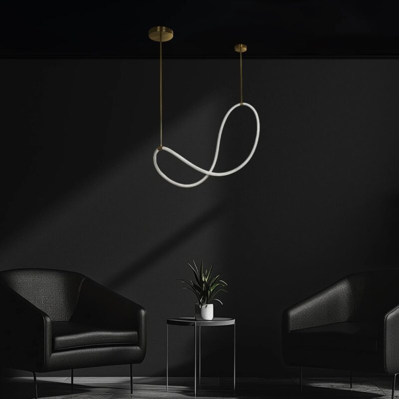 kelvo® GLOW KLV-101-0156 Κρεμαστό Φωτιστικό Οροφής LED 34W 3400lm 360° AC 220-240V IP20 Ρυθμιζόμενο Λευκό CCT με Χειριστήριο από 2700K έως 6000K Dimmable – Lumileds SMD Chip – Χρυσό Πλατίνα – Μ20 x Π35 x Υ120cm – 3 Χρόνια Εγγύηση