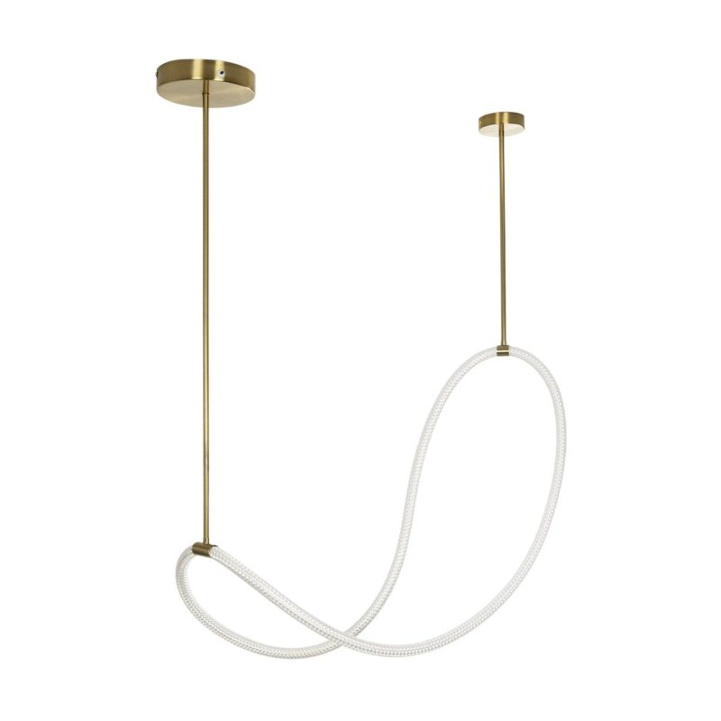 kelvo® GLOW KLV-101-0156 Κρεμαστό Φωτιστικό Οροφής LED 34W 3400lm 360° AC 220-240V IP20 Ρυθμιζόμενο Λευκό CCT με Χειριστήριο από 2700K έως 6000K Dimmable – Lumileds SMD Chip – Χρυσό Πλατίνα – Μ20 x Π35 x Υ120cm – 3 Χρόνια Εγγύηση