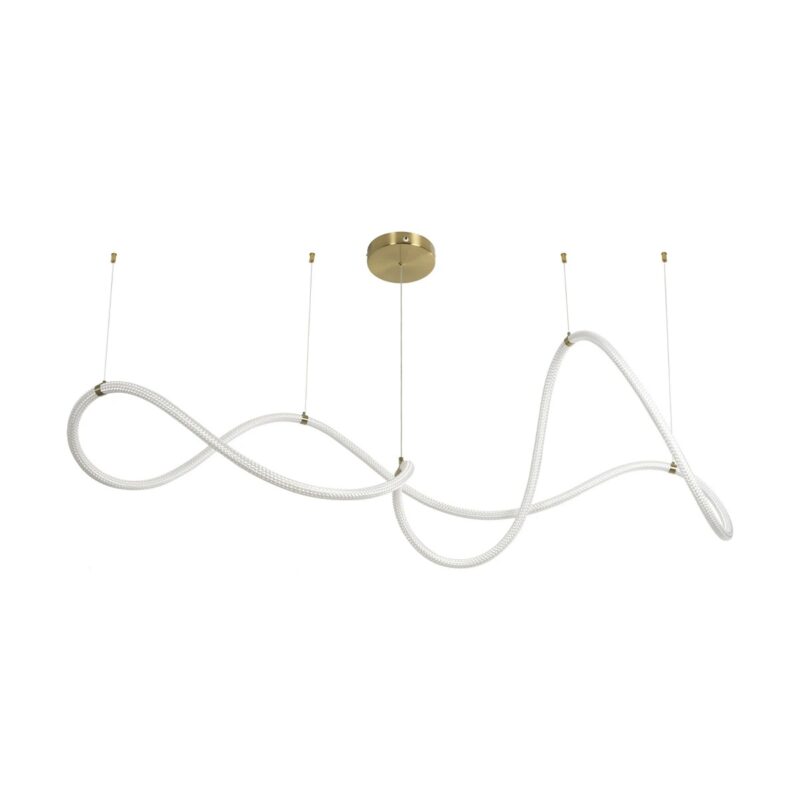 kelvo® GLOW KLV-101-0157 Κρεμαστό Φωτιστικό Οροφής LED 65W 6500lm 360° AC 220-240V IP20 Ρυθμιζόμενο Λευκό CCT με Χειριστήριο από 2700K έως 6000K Dimmable – Lumileds SMD Chip – Σατινέ Χρυσό Βούρτσας – Μ150 x Π70 x Υ90cm – 3 Χρόνια Εγγύηση