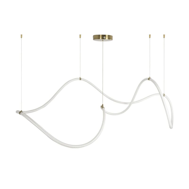 kelvo® GLOW KLV-101-0157 Κρεμαστό Φωτιστικό Οροφής LED 65W 6500lm 360° AC 220-240V IP20 Ρυθμιζόμενο Λευκό CCT με Χειριστήριο από 2700K έως 6000K Dimmable – Lumileds SMD Chip – Σατινέ Χρυσό Βούρτσας – Μ150 x Π70 x Υ90cm – 3 Χρόνια Εγγύηση