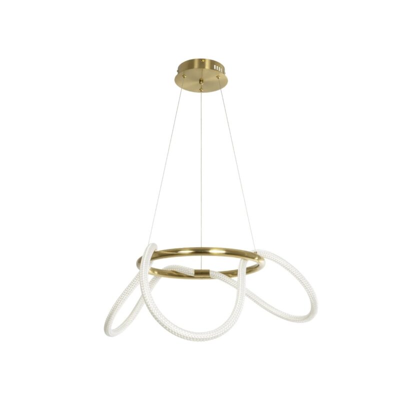 kelvo® GLOW KLV-101-0162 Κρεμαστό Φωτιστικό Οροφής LED 36W 3600lm 360° AC 220-240V IP20 Ρυθμιζόμενο Λευκό CCT με Χειριστήριο από 2700K έως 6000K Dimmable – Lumileds SMD Chip – Χρυσό Πλατίνα – Μ70 x Π70 x Υ40cm – 3 Χρόνια Εγγύηση