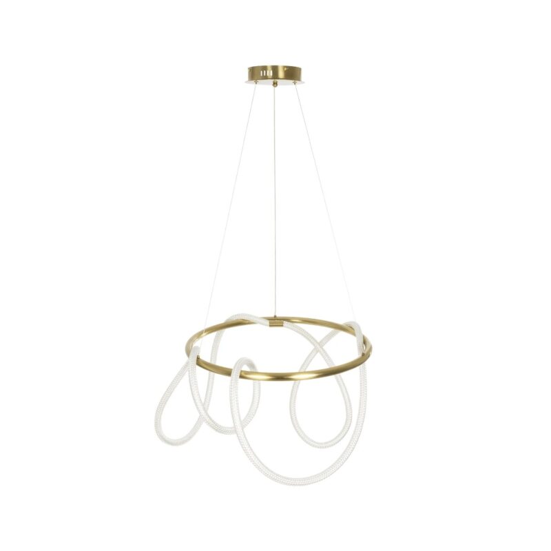 kelvo® GLOW KLV-101-0163 Κρεμαστό Φωτιστικό Οροφής LED 58W 5800lm 360° AC 220-240V IP20 Ρυθμιζόμενο Λευκό CCT με Χειριστήριο από 2700K έως 6000K Dimmable – Lumileds SMD Chip – Χρυσό Πλατίνα – Μ80 x Π80 x Υ40cm – 3 Χρόνια Εγγύηση