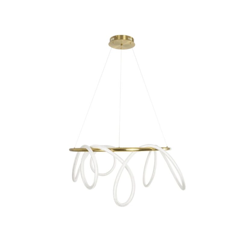 kelvo® GLOW KLV-101-0164 Κρεμαστό Φωτιστικό Οροφής LED 69W 6900lm 360° AC 220-240V IP20 Ρυθμιζόμενο Λευκό CCT με Χειριστήριο από 2700K έως 6000K Dimmable – Lumileds SMD Chip – Χρυσό Πλατίνα – Μ100 x Π100 x Υ40cm – 3 Χρόνια Εγγύηση