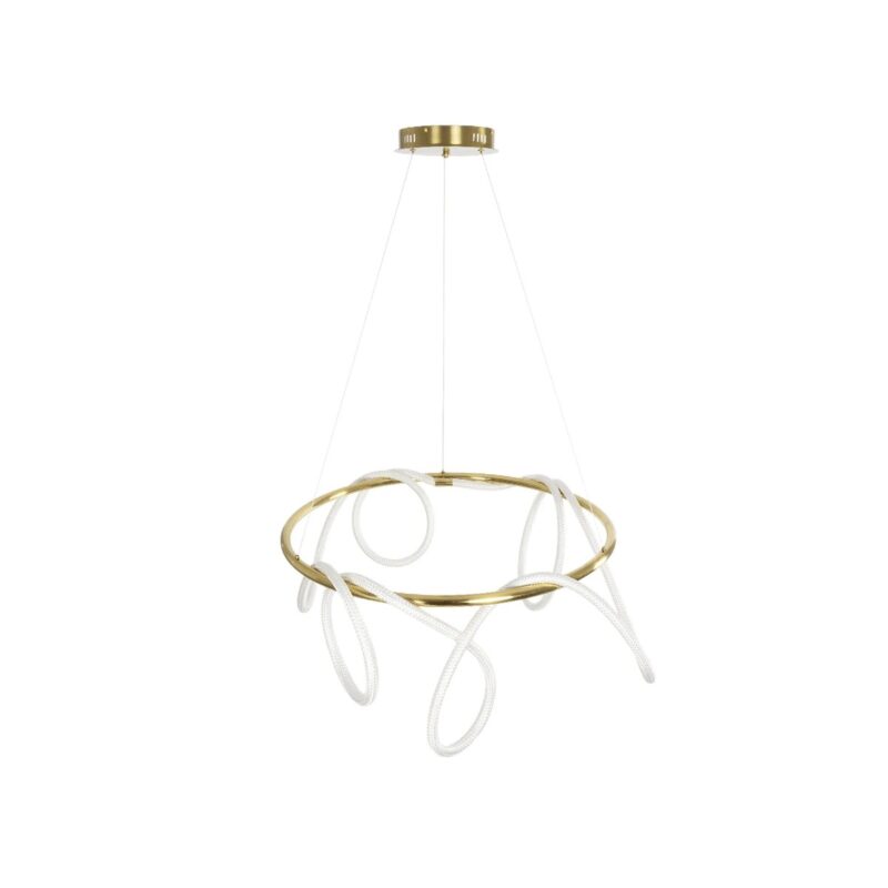 kelvo® GLOW KLV-101-0164 Κρεμαστό Φωτιστικό Οροφής LED 69W 6900lm 360° AC 220-240V IP20 Ρυθμιζόμενο Λευκό CCT με Χειριστήριο από 2700K έως 6000K Dimmable – Lumileds SMD Chip – Χρυσό Πλατίνα – Μ100 x Π100 x Υ40cm – 3 Χρόνια Εγγύηση