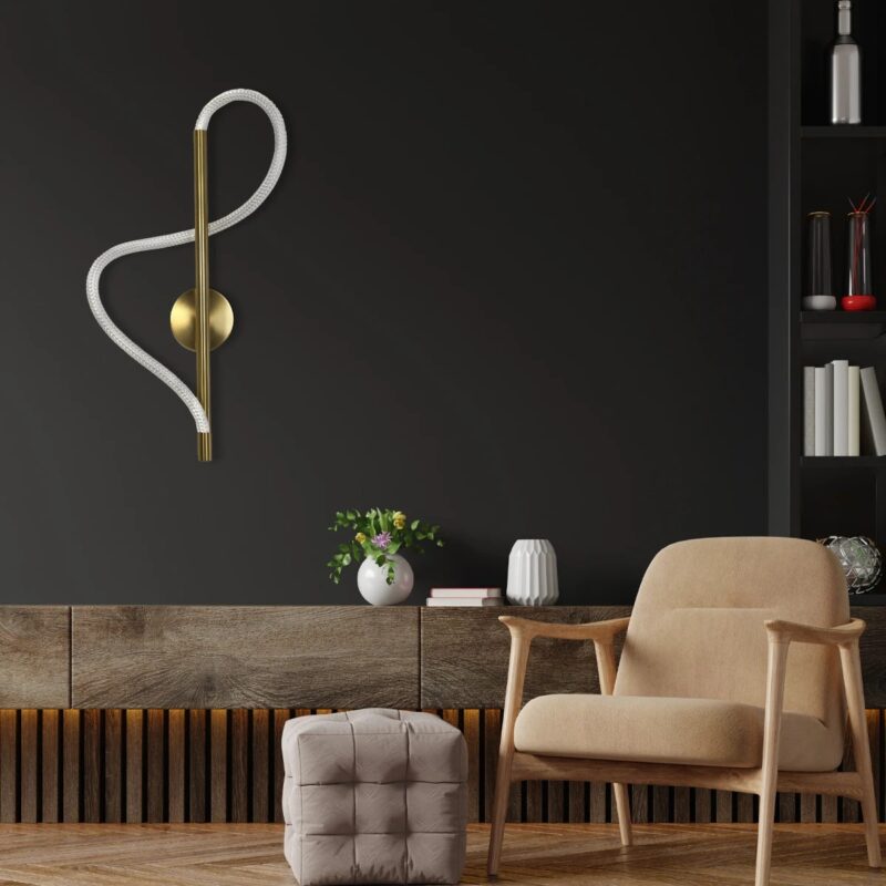 kelvo® GLOW KLV-101-0168 Φωτιστικό Τοίχου / Απλίκα LED 24W 2400lm 360° AC 220-240V IP20 Ρυθμιζόμενο Λευκό CCT με On/Off 2700K/4500K/6000K – Lumileds SMD Chip – Χρυσό Πλατίνα – Μ30 x Π15 x Υ70cm – 3 Χρόνια Εγγύηση