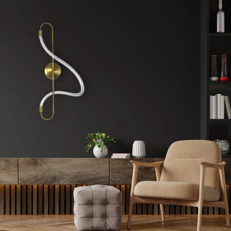kelvo® GLOW KLV-101-0169 Φωτιστικό Τοίχου / Απλίκα LED 18W 1800lm 360° AC 220-240V IP20 Ρυθμιζόμενο Λευκό CCT με On/Off 2700K/4500K/6000K – Lumileds SMD Chip – Χρυσό Πλατίνα – Μ30 x Π15 x Υ70cm – 3 Χρόνια Εγγύηση