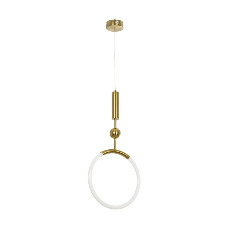 kelvo® GLOW KLV-101-0175 Κρεμαστό Φωτιστικό Οροφής LED 18W 1800lm 360° AC 220-240V IP20 Ρυθμιζόμενο Λευκό CCT με On/Off 2700K/4500K/6000K – Lumileds SMD Chip – Χρυσό Πλατίνα – Μ30 x Π6 x Υ60cm – 3 Χρόνια Εγγύηση