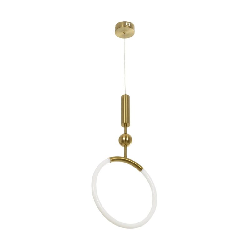 kelvo® GLOW KLV-101-0175 Κρεμαστό Φωτιστικό Οροφής LED 18W 1800lm 360° AC 220-240V IP20 Ρυθμιζόμενο Λευκό CCT με On/Off 2700K/4500K/6000K – Lumileds SMD Chip – Χρυσό Πλατίνα – Μ30 x Π6 x Υ60cm – 3 Χρόνια Εγγύηση