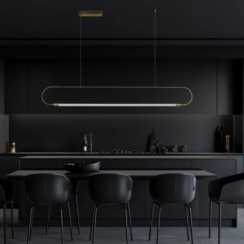 kelvo® GLOW KLV-101-0177 Κρεμαστό Φωτιστικό Οροφής LED 15W 1500lm 360° AC 220-240V IP20 Ρυθμιζόμενο Λευκό CCT με Χειριστήριο από 2700K έως 6000K Dimmable – Lumileds SMD Chip – Χρυσό Πλατίνα – Μ120 x Π3 x Υ17cm – 3 Χρόνια Εγγύηση