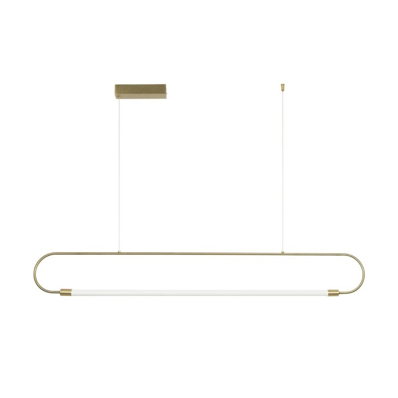 kelvo® GLOW KLV-101-0177 Κρεμαστό Φωτιστικό Οροφής LED 15W 1500lm 360° AC 220-240V IP20 Ρυθμιζόμενο Λευκό CCT με Χειριστήριο από 2700K έως 6000K Dimmable – Lumileds SMD Chip – Χρυσό Πλατίνα – Μ120 x Π3 x Υ17cm – 3 Χρόνια Εγγύηση