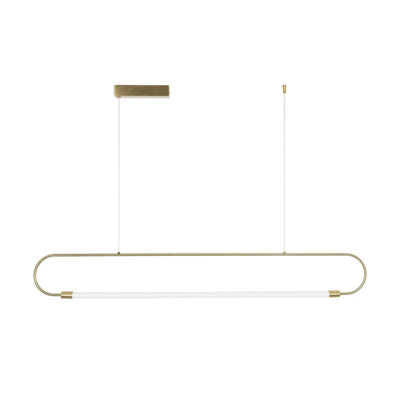kelvo® GLOW KLV-101-0177 Κρεμαστό Φωτιστικό Οροφής LED 15W 1500lm 360° AC 220-240V IP20 Ρυθμιζόμενο Λευκό CCT με Χειριστήριο από 2700K έως 6000K Dimmable – Lumileds SMD Chip – Χρυσό Πλατίνα – Μ120 x Π3 x Υ17cm – 3 Χρόνια Εγγύηση