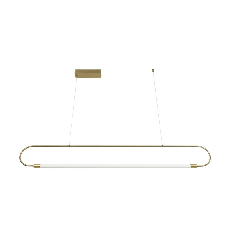 kelvo® GLOW KLV-101-0177 Κρεμαστό Φωτιστικό Οροφής LED 15W 1500lm 360° AC 220-240V IP20 Ρυθμιζόμενο Λευκό CCT με Χειριστήριο από 2700K έως 6000K Dimmable – Lumileds SMD Chip – Χρυσό Πλατίνα – Μ120 x Π3 x Υ17cm – 3 Χρόνια Εγγύηση