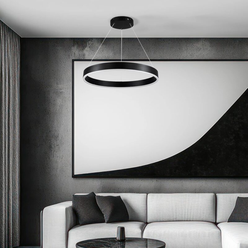 kelvo® VENOM KLV-101-0187 Κρεμαστό Φωτιστικό Οροφής LED 45W 4500lm 120° AC 220-240V IP20 Ρυθμιζόμενο Λευκό CCT με Χειριστήριο από 2700K έως 6000K Dimmable – Lumileds SMD Chip – Μαύρο Ματ – Μ60 x Π60 x Υ6.5cm – 3 Χρόνια Εγγύηση