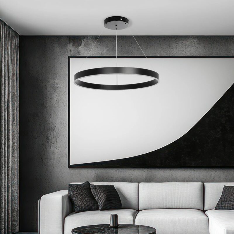 kelvo® VENOM KLV-101-0190 Κρεμαστό Φωτιστικό Οροφής LED 67W 6700lm 120° AC 220-240V IP20 Ρυθμιζόμενο Λευκό CCT με Χειριστήριο από 2700K έως 6000K Dimmable – Lumileds SMD Chip – Μαύρο Ματ – Μ80 x Π80 x Υ6.5cm – 3 Χρόνια Εγγύηση