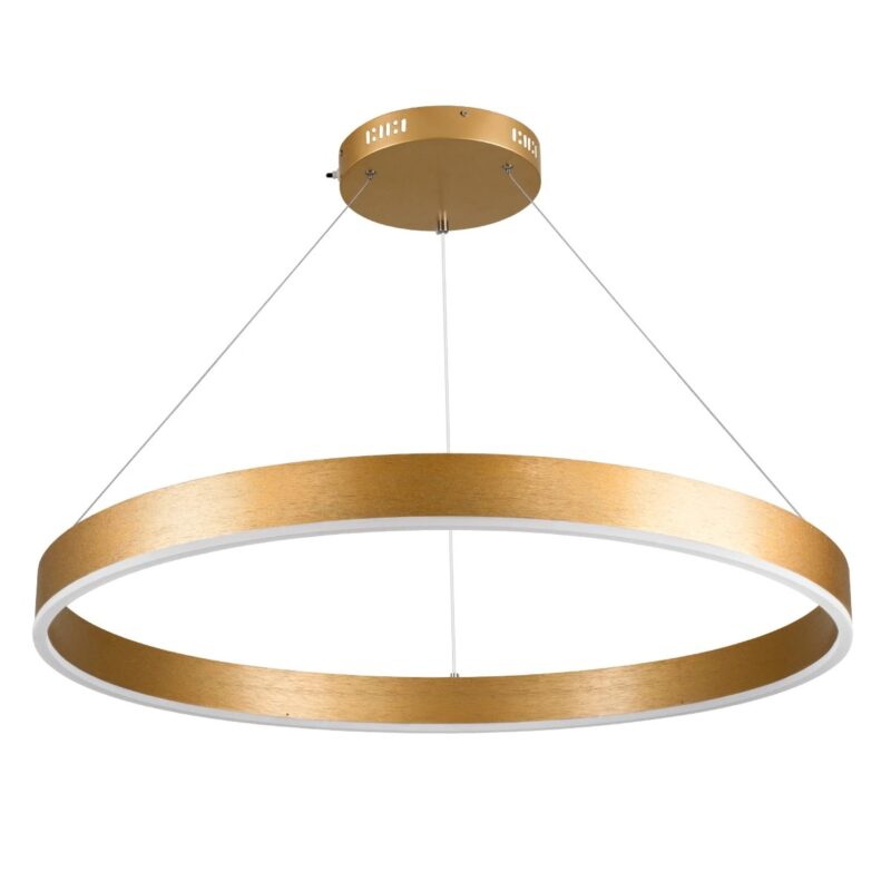 kelvo® VENOM KLV-101-0192 Κρεμαστό Φωτιστικό Οροφής LED 67W 6700lm 120° AC 220-240V IP20 Ρυθμιζόμενο Λευκό CCT με Χειριστήριο από 2700K έως 6000K Dimmable – Lumileds SMD Chip – Χρυσό Πλατίνα – Μ80 x Π80 x Υ6.5cm – 3 Χρόνια Εγγύηση