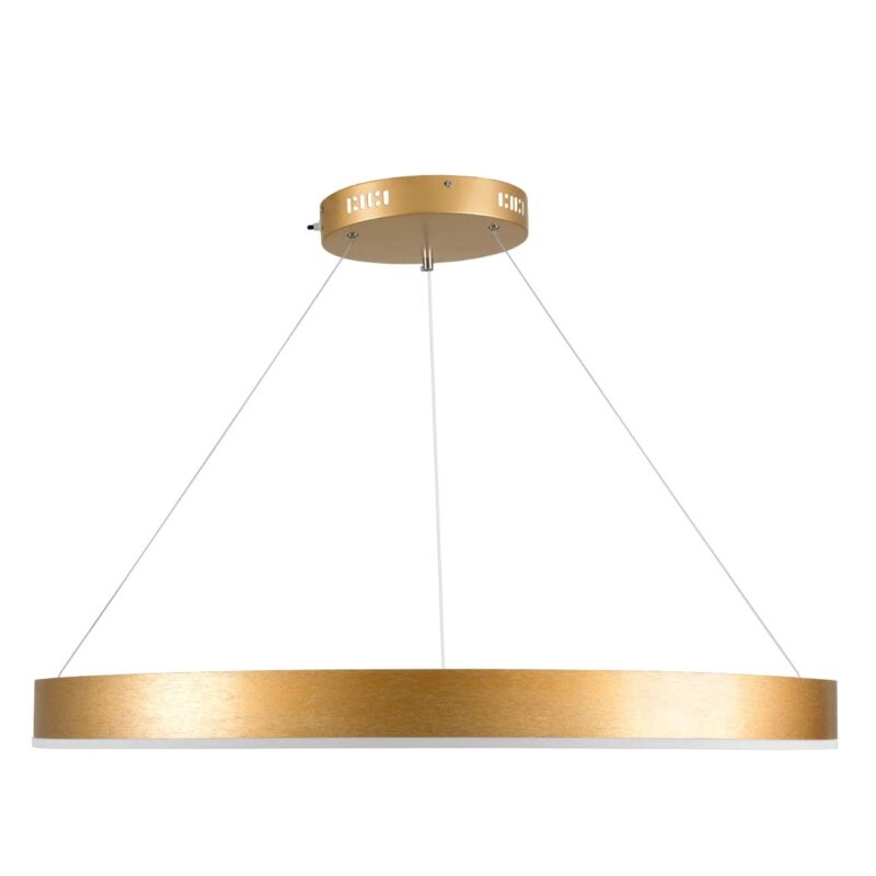 kelvo® VENOM KLV-101-0192 Κρεμαστό Φωτιστικό Οροφής LED 67W 6700lm 120° AC 220-240V IP20 Ρυθμιζόμενο Λευκό CCT με Χειριστήριο από 2700K έως 6000K Dimmable – Lumileds SMD Chip – Χρυσό Πλατίνα – Μ80 x Π80 x Υ6.5cm – 3 Χρόνια Εγγύηση