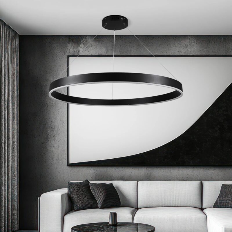 kelvo® VENOM KLV-101-0193 Κρεμαστό Φωτιστικό Οροφής LED 75W 7500lm 120° AC 220-240V IP20 Ρυθμιζόμενο Λευκό CCT με Χειριστήριο από 2700K έως 6000K Dimmable – Lumileds SMD Chip – Μαύρο Ματ – Μ100 x Π100 x Υ6.5cm – 3 Χρόνια Εγγύηση