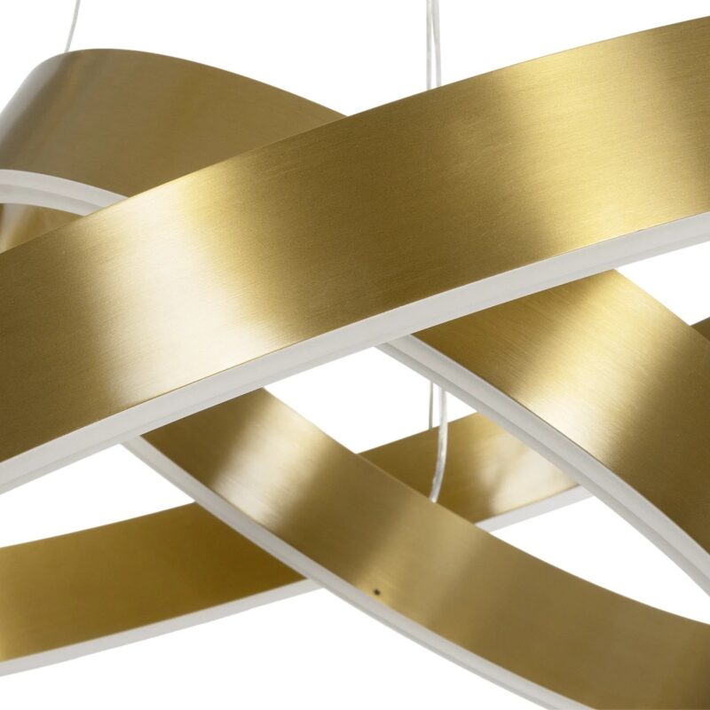kelvo® VENOM KLV-101-0198-V2 Κρεμαστό Φωτιστικό Οροφής LED 75W 7500lm 120° AC 220-240V IP20 Ρυθμιζόμενο Λευκό CCT με Χειριστήριο από 2700K έως 6000K Dimmable – Lumileds SMD Chip – Χρυσό Πλατίνα – Μ60 x Π60 x Υ40cm – 3 Χρόνια Εγγύηση