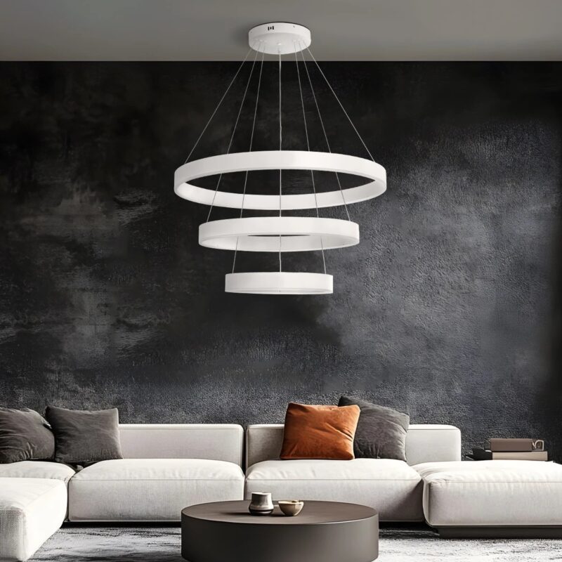 kelvo® VENOM KLV-101-0200 Κρεμαστό Φωτιστικό Οροφής LED 120W 12000lm 120° AC 220-240V IP20 Ρυθμιζόμενο Λευκό CCT με Χειριστήριο από 2700K έως 6000K Dimmable – Lumileds SMD Chip – Λευκό Ματ – Μ80 x Π80 x Υ80cm – 3 Χρόνια Εγγύηση