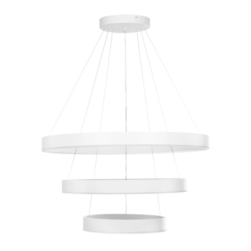 kelvo® VENOM KLV-101-0200 Κρεμαστό Φωτιστικό Οροφής LED 120W 12000lm 120° AC 220-240V IP20 Ρυθμιζόμενο Λευκό CCT με Χειριστήριο από 2700K έως 6000K Dimmable – Lumileds SMD Chip – Λευκό Ματ – Μ80 x Π80 x Υ80cm – 3 Χρόνια Εγγύηση