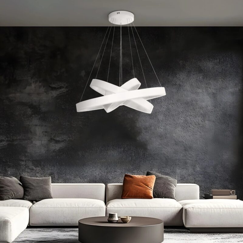 kelvo® VENOM KLV-101-0200-V2 Κρεμαστό Φωτιστικό Οροφής LED 120W 12000lm 120° AC 220-240V IP20 Ρυθμιζόμενο Λευκό CCT με Χειριστήριο από 2700K έως 6000K Dimmable – Lumileds SMD Chip – Λευκό Ματ – Μ80 x Π80 x Υ80cm – 3 Χρόνια Εγγύηση