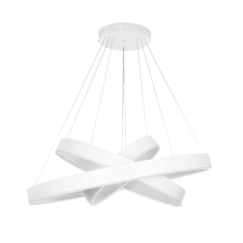 kelvo® VENOM KLV-101-0200-V2 Κρεμαστό Φωτιστικό Οροφής LED 120W 12000lm 120° AC 220-240V IP20 Ρυθμιζόμενο Λευκό CCT με Χειριστήριο από 2700K έως 6000K Dimmable – Lumileds SMD Chip – Λευκό Ματ – Μ80 x Π80 x Υ80cm – 3 Χρόνια Εγγύηση