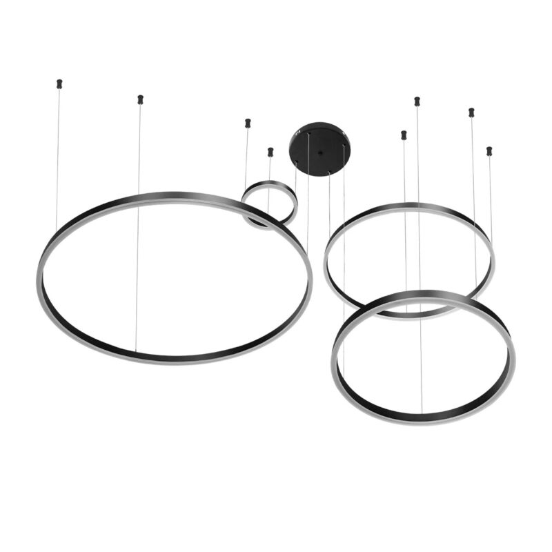 kelvo® VENOM KLV-101-0202 Κρεμαστό Φωτιστικό Οροφής LED 150W 15000lm 120° AC 220-240V IP20 Ρυθμιζόμενο Λευκό CCT με Χειριστήριο από 2700K έως 6000K Dimmable – Lumileds SMD Chip – Μαύρο Ματ – Μ150 x Π90 x Υ60cm – 3 Χρόνια Εγγύηση
