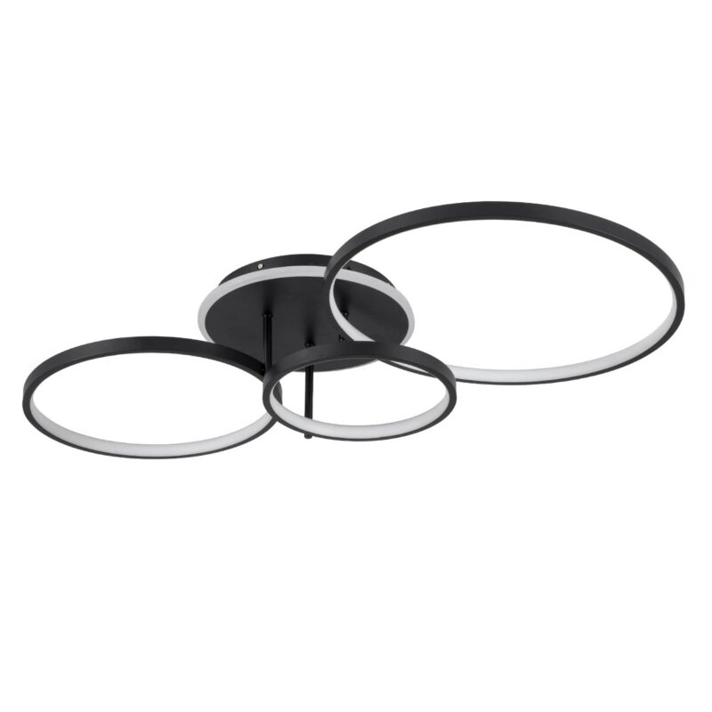 kelvo® NEMESIS KLV-101-0205 Φωτιστικό Οροφής LED 98W 9800lm 360° AC 220-240V IP20 Ρυθμιζόμενο Λευκό CCT με Χειριστήριο από 2700K έως 6000K Dimmable – Lumileds SMD Chip – Μαύρο Ματ – Μ89 x Π60 x Υ19cm – 3 Χρόνια Εγγύηση