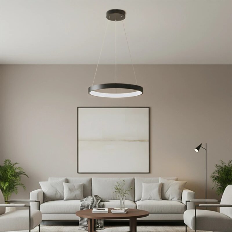 kelvo® NEMESIS KLV-101-0208 Κρεμαστό Φωτιστικό Οροφής LED 45W 4500lm 180° AC 220-240V IP20 Ρυθμιζόμενο Λευκό CCT με Χειριστήριο από 2700K έως 6000K Dimmable – Lumileds SMD Chip – Μαύρο Ματ – Μ60 x Π60 x Υ4cm – 3 Χρόνια Εγγύηση