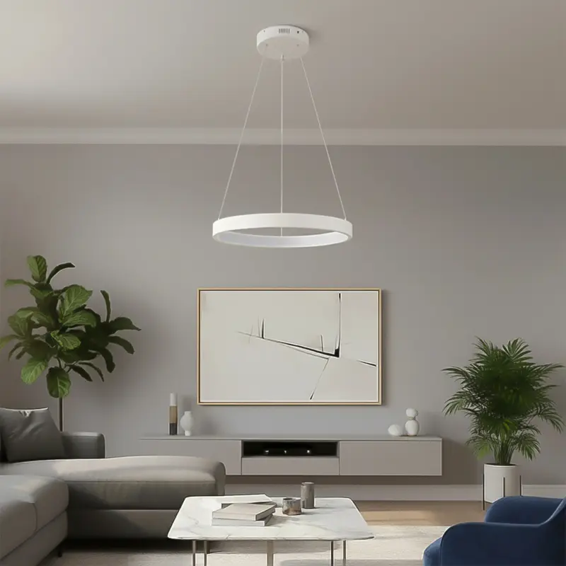 kelvo® NEMESIS KLV-101-0209 Κρεμαστό Φωτιστικό Οροφής LED 45W 4500lm 180° AC 220-240V IP20 Ρυθμιζόμενο Λευκό CCT με Χειριστήριο από 2700K έως 6000K Dimmable – Lumileds SMD Chip – Λευκό Ματ – Μ60 x Π60 x Υ4cm – 3 Χρόνια Εγγύηση