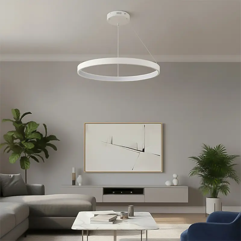 kelvo® NEMESIS KLV-101-0212 Κρεμαστό Φωτιστικό Οροφής LED 67W 6700lm 180° AC 220-240V IP20 Ρυθμιζόμενο Λευκό CCT με Χειριστήριο από 2700K έως 6000K Dimmable – Lumileds SMD Chip – Λευκό Ματ – Μ80 x Π80 x Υ4cm – 3 Χρόνια Εγγύηση