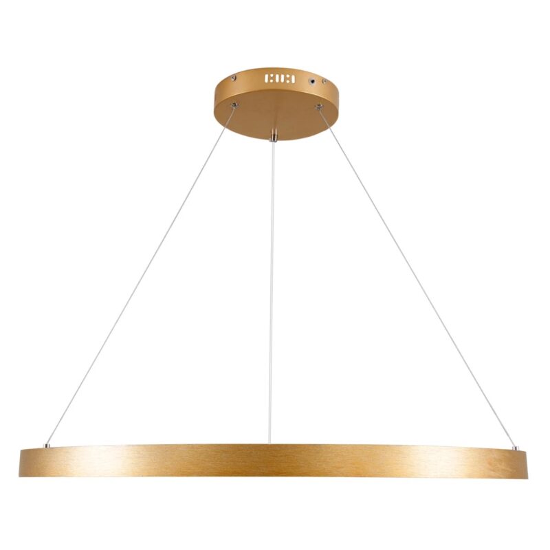 kelvo® NEMESIS KLV-101-0213 Κρεμαστό Φωτιστικό Οροφής LED 67W 6700lm 180° AC 220-240V IP20 Ρυθμιζόμενο Λευκό CCT με Χειριστήριο από 2700K έως 6000K Dimmable – Lumileds SMD Chip – Χρυσό Πλατίνα – Μ80 x Π80 x Υ4cm – 3 Χρόνια Εγγύηση