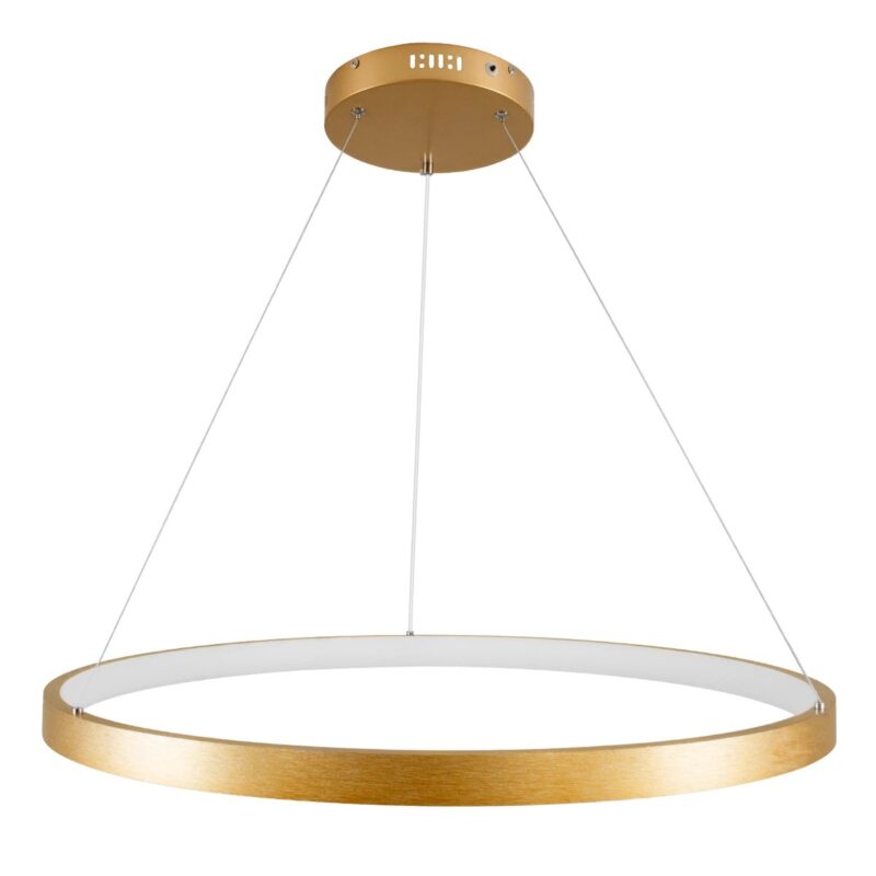 kelvo® NEMESIS KLV-101-0213 Κρεμαστό Φωτιστικό Οροφής LED 67W 6700lm 180° AC 220-240V IP20 Ρυθμιζόμενο Λευκό CCT με Χειριστήριο από 2700K έως 6000K Dimmable – Lumileds SMD Chip – Χρυσό Πλατίνα – Μ80 x Π80 x Υ4cm – 3 Χρόνια Εγγύηση