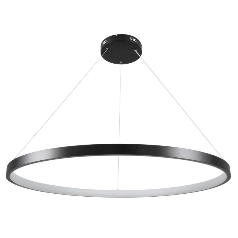 kelvo® NEMESIS KLV-101-0214 Κρεμαστό Φωτιστικό Οροφής LED 75W 7500lm 180° AC 220-240V IP20 Ρυθμιζόμενο Λευκό CCT με Χειριστήριο από 2700K έως 6000K Dimmable – Lumileds SMD Chip – Μαύρο Ματ – Μ100 x Π100 x Υ4cm – 3 Χρόνια Εγγύηση
