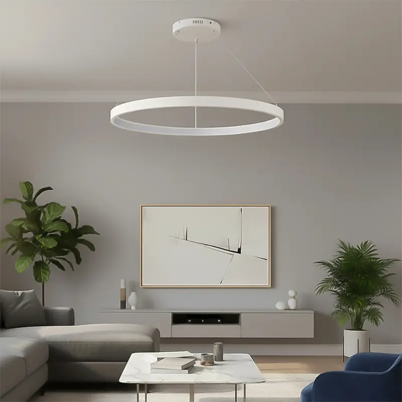 kelvo® NEMESIS KLV-101-0215 Κρεμαστό Φωτιστικό Οροφής LED 75W 7500lm 180° AC 220-240V IP20 Ρυθμιζόμενο Λευκό CCT με Χειριστήριο από 2700K έως 6000K Dimmable – Lumileds SMD Chip – Λευκό Ματ – Μ100 x Π100 x Υ4cm – 3 Χρόνια Εγγύηση