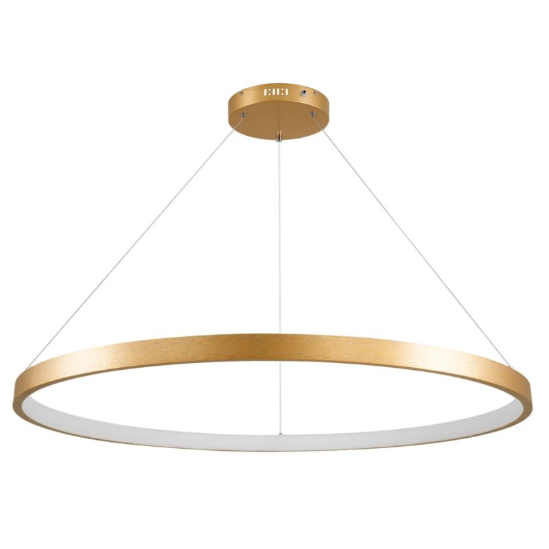 kelvo® NEMESIS KLV-101-0216 Κρεμαστό Φωτιστικό Οροφής LED 75W 7500lm 180° AC 220-240V IP20 Ρυθμιζόμενο Λευκό CCT με Χειριστήριο από 2700K έως 6000K Dimmable – Lumileds SMD Chip – Χρυσό Πλατίνα – Μ100 x Π100 x Υ4cm – 3 Χρόνια Εγγύηση